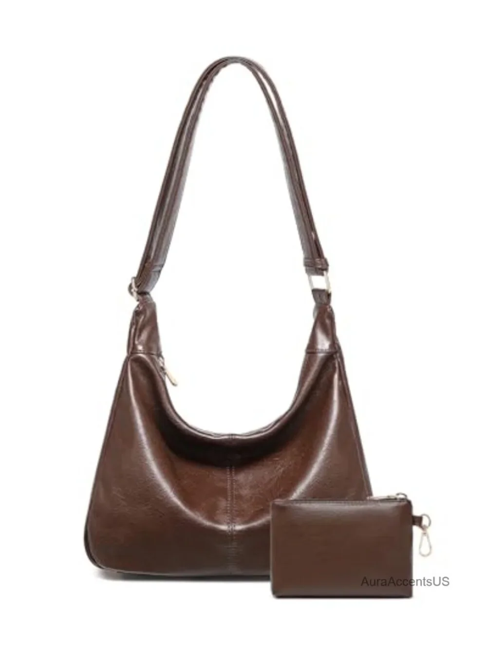 Hobo Bag for Women Vegan Leather Slouchy Shoulder Crossbody Tote with Mini Purse